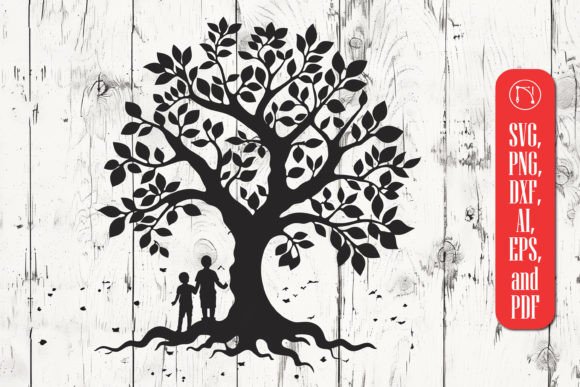 Charming Father's Day Dad Tree SVG for Laser Cutting
