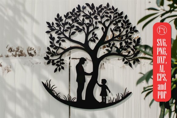 Charming Father’s Day Dad Tree SVG for Laser Cutting