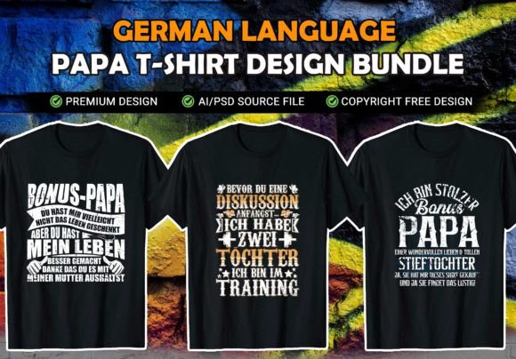 German DAD, PAPA T Shirt Design: A Versatile Embroidery Gem