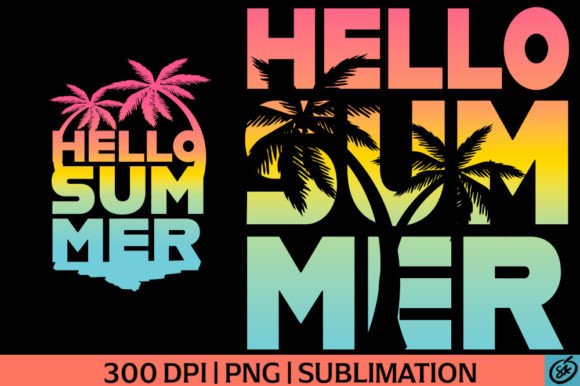 Hello Summer PNG Sublimation: A Vibrant Embroidery Design