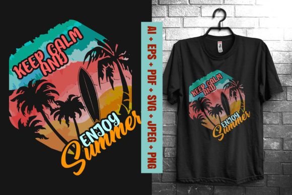 Keep Calm and Enjoy Summer T-Shirt Design