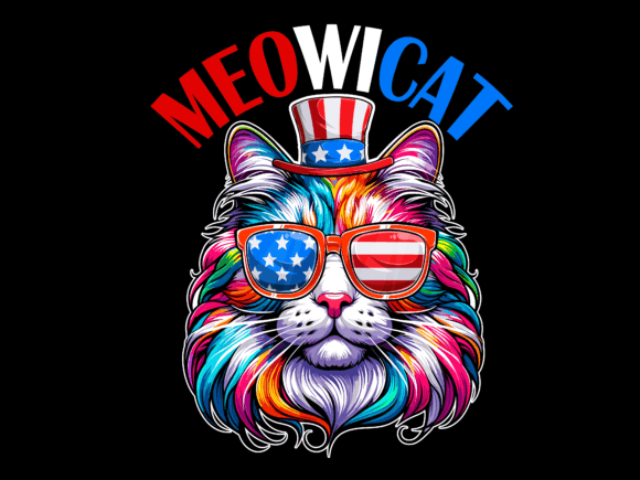 Meowcat 4th of July Vector T-Shirt: A Graphics Gem for T-Shirt Designs