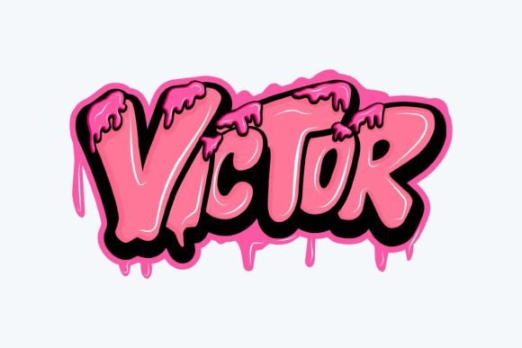 Victor: Bold Graffiti Graphics for T-Shirt Designs