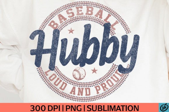 Vintage Baseball Hubby PNG for T-Shirt Designs and Graphics