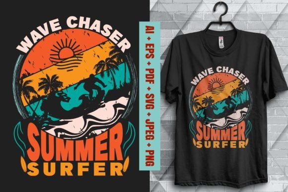 Wave Chaser-summer Surfer T-Shirt Design for Graphics